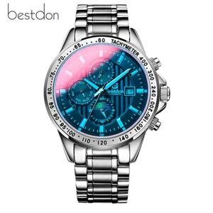 Bestdon Silver and Blue Chronograph Watch
